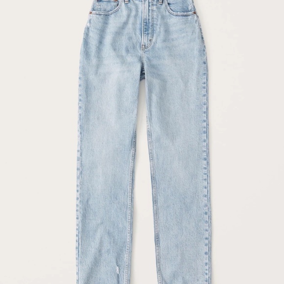 Abercrombie Curve Love Ultra High Rise 90s Straight Jean w/ Slit - Size 24L - Picture 5 of 12